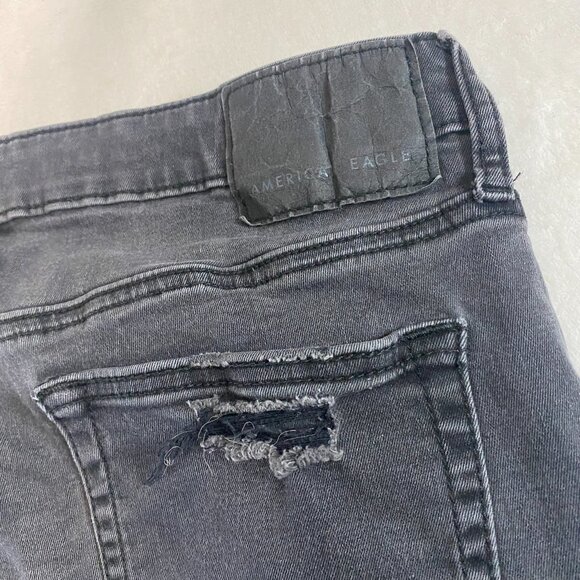 American Eagle Slim Jeans 32X31 Next Level Flex Slim Stretch Black Distressed - Picture 9 of 12